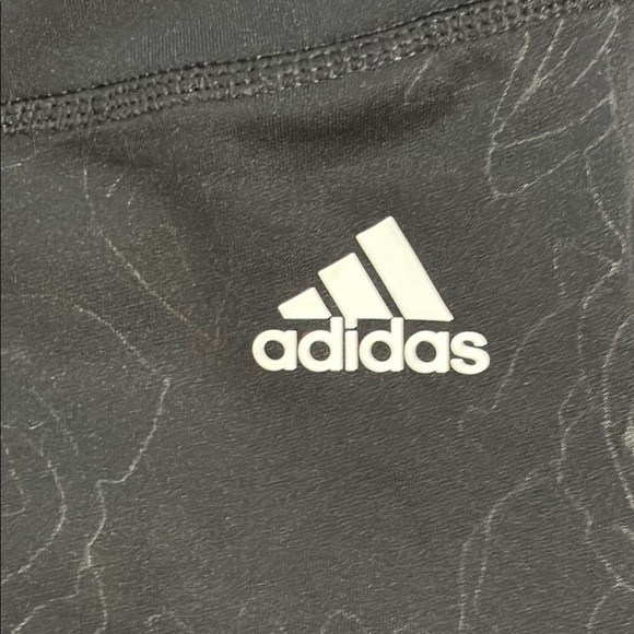 Adidas Black Climawarm Performance Leggings / Tights with rose / floral pattern - Picture 7 of 8